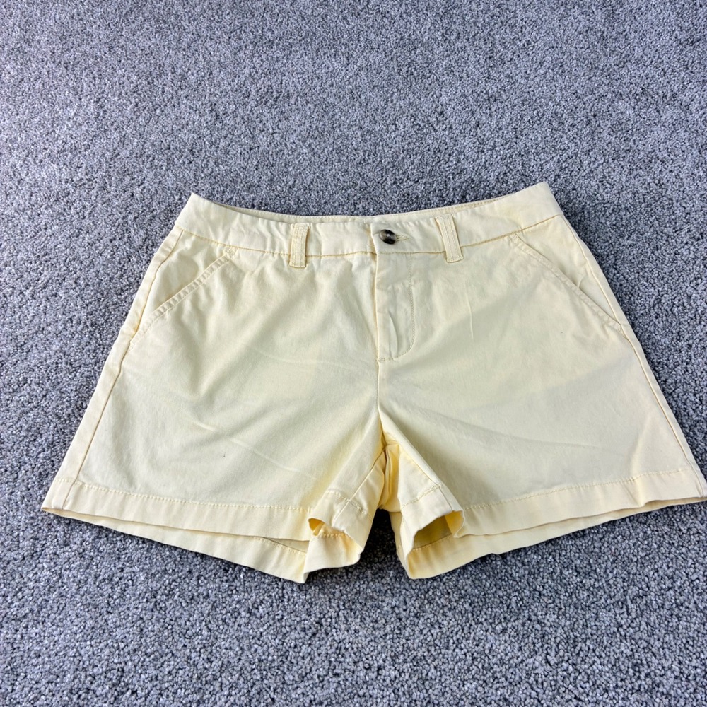 Maison Jules Womens Size 4 Butter Yellow Casual Chino Shorts Cotton Blend